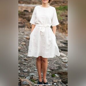 Linen Handmade Studio LINEN DRESS MAEVE NWT White Size M